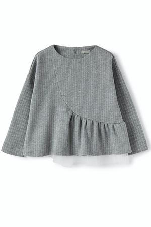 Felpa gessata con tulle IL GUFO | MF222M1080081